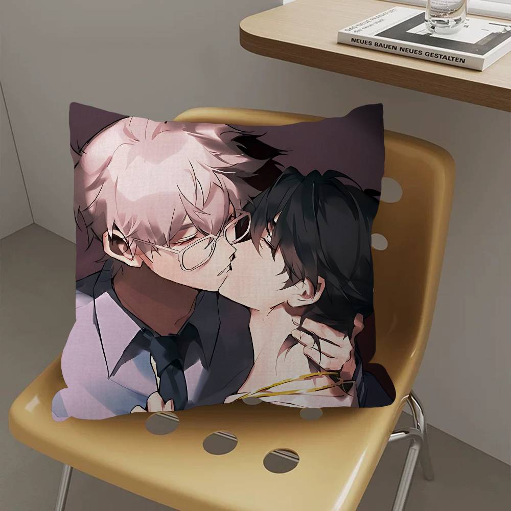 Link C-Click Anime Pillow Covers Cartoon Sofa Decorative Home Double-sided Printing Short Plush Cute Cushion Cover