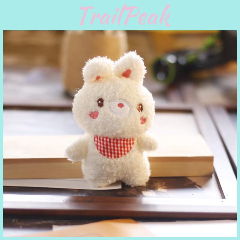 Sweet And Charming Plush Teddy Bear And Bunny Bag Accessory With Gentle Short Plush