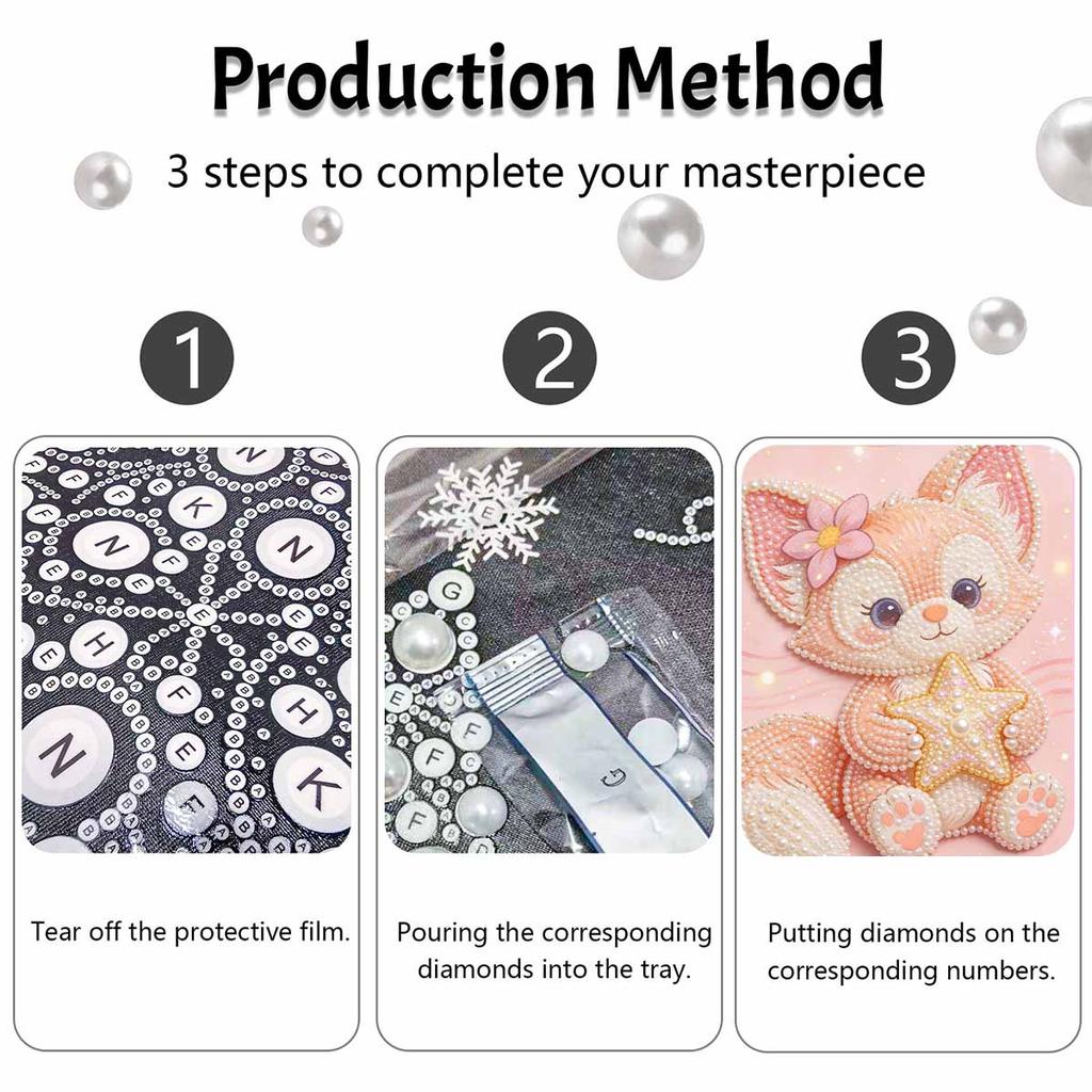 Disney 5D DIY Pearl Painting Kit, Cute Fox Holding Star Home Bedroom Wall Decor Crafts Handmade Gift