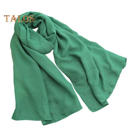 

Женский летний шарф, большая длинная легкая пляжная марлевая шаль, однотонная тонкая длинная шаль, повседневная одежда зелёный