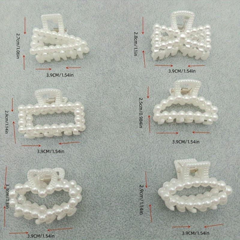 Small Paragraph -- 6pcs Simple Elegant Temperament Clip Cute Girl Headdress 4cm Imitation Pearl Hair Clip Bath Hair French Retro