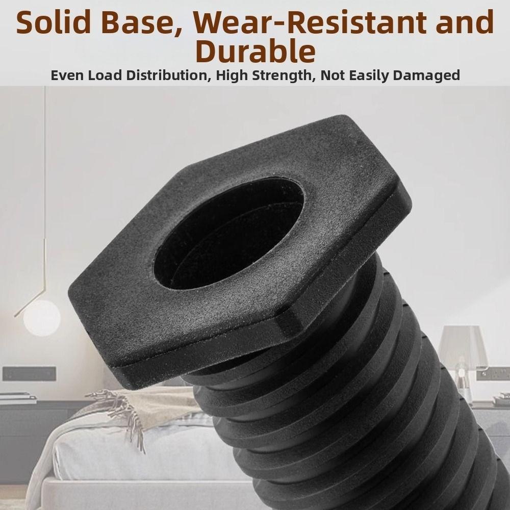 Adjustable Height Bed Frame Support Legs Heavy Duty Load-bearing Furniture Legs Black PP Bed Legs Replacement