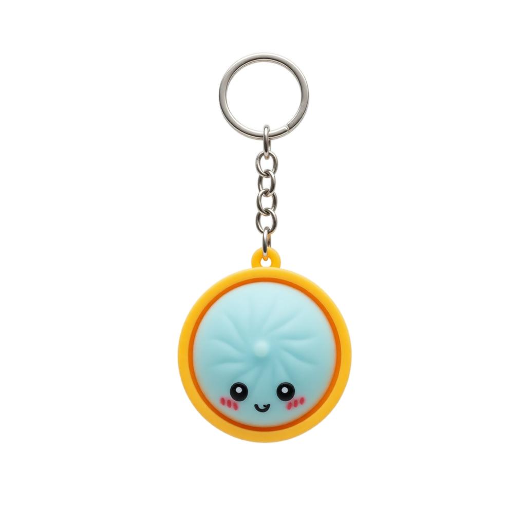 Stress Steamed Bun Keychain Toy for Squeezing and Fidgeting