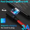 1M 3A 90 Degree Magnetic Fast Charging Charger Data Cable for Mirco USB