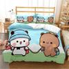 Cartoon Cute Bear Bubu Dudu Children Duvet Cover Set 2 Pieces,Bedding Set for Kids Teens, Microfiber Children’s Quilt Cover Set