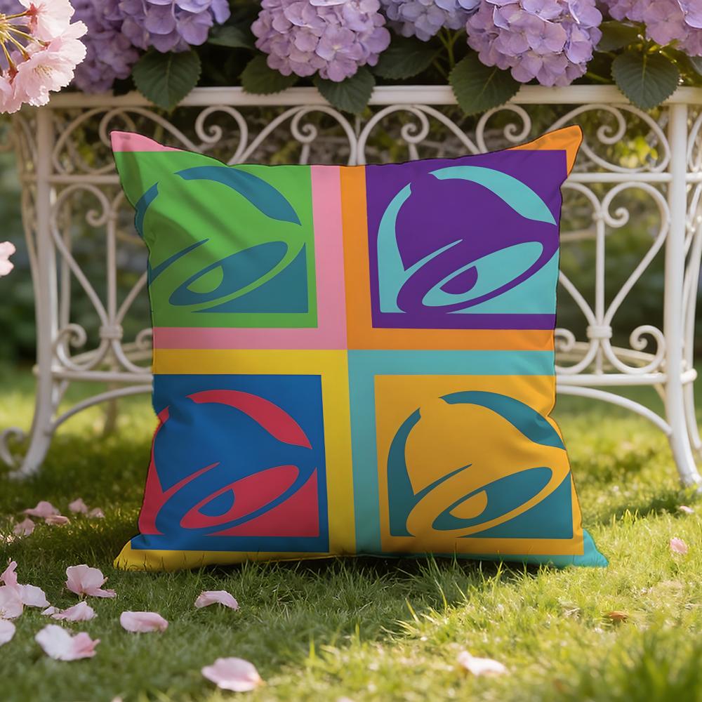 Mexican Flavor T-Taco B-Bell Cushion Cover Home & Car Dual-Scene Pillow Cover: Reversible for Premium Comfort