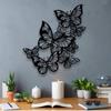 Waterproof Hanging Wall Art Black Butterfly Hanging Ornament  Garden Fence
