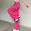 Pantaloni Cargo Rossi Donna Casual Jogger Vita Alta Fianchi Larghi Hip Hop Pantaloni Pantaloni Capri Punk Coreani Tasche Pantaloni