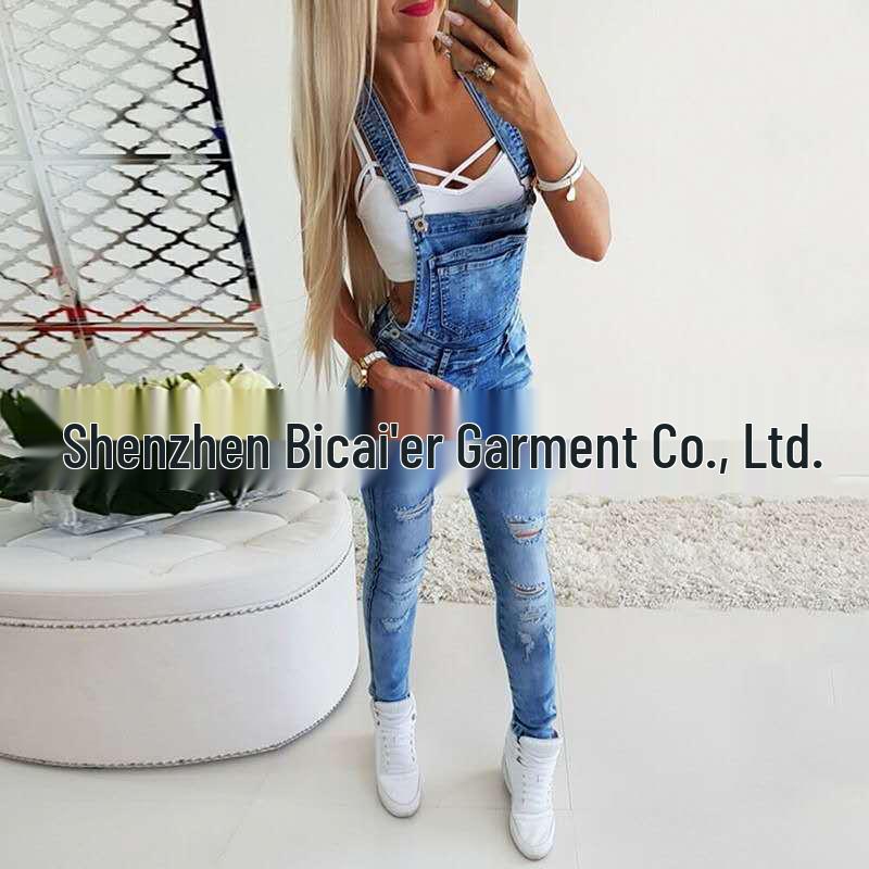 

Women s Slim Fit Ripped Jeans - Spring Collection L синий