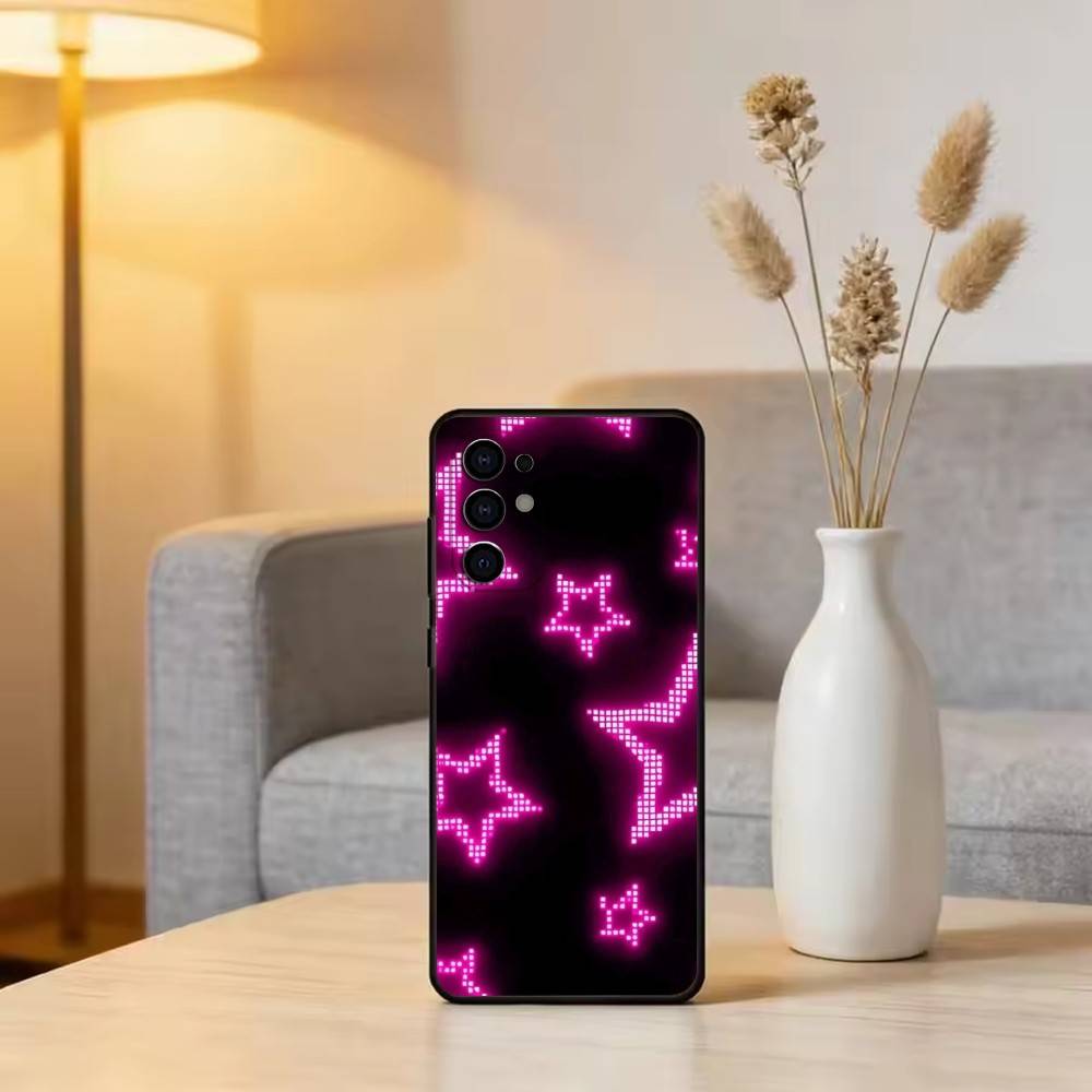 Y-y2K Star Aesthetic Phone Case Black Silicone Soft For Samsung S25,S24,S21,S22,S23,S30,Ultra,S20,Plus,Fe,Lite