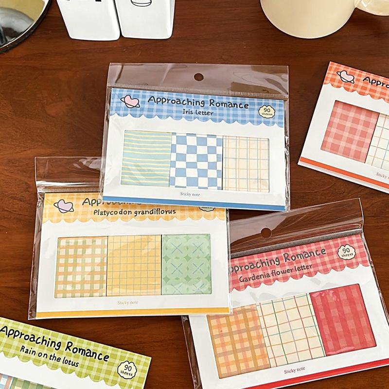New New Plaid Combination Note Romance Series Hand Account Decoration Basic Material Paper Note Paper Stationery Stationery