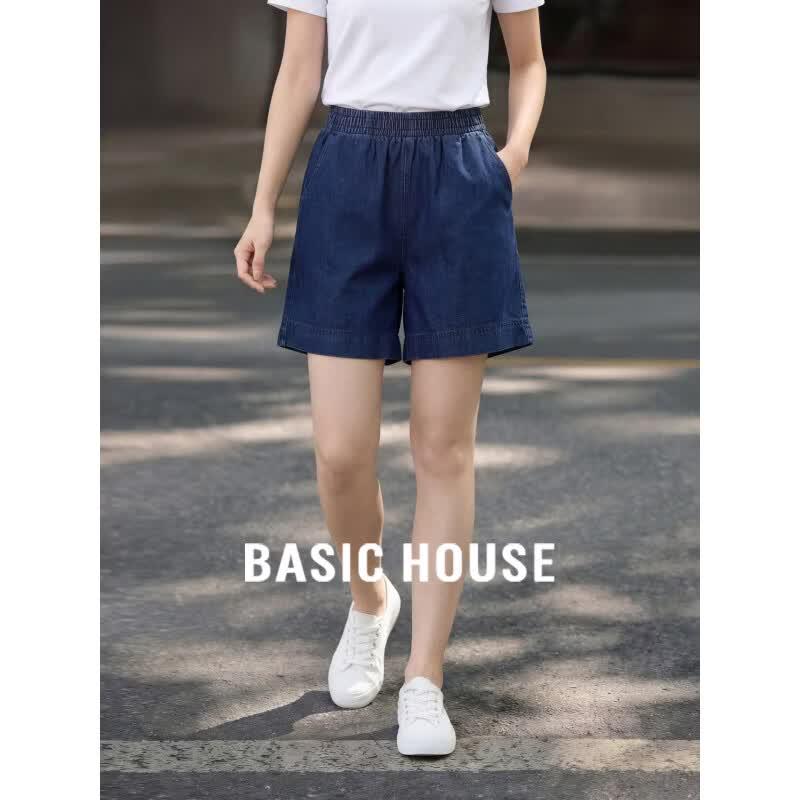 Basic House Women s High-Waist Denim Shorts XL