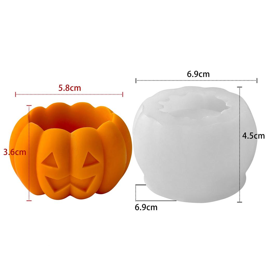 Halloween Candle Mold Elastic 3d Pumpkin Silicone Mold Aroma Candle Mold Reusable For Plaster Decorations Resin Ornaments