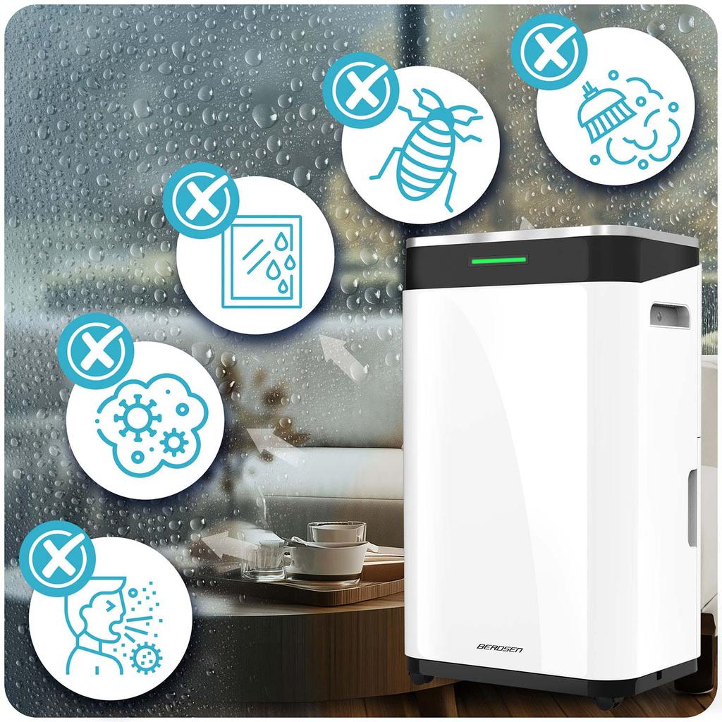 Compressor Air Dehumidifier - Moisture Absorber 25L/24H Hygrostat Berdsen Bd-533 White