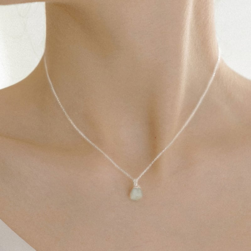 

HAS HLD013 Raw Aquamarine and Copper Necklace Silver