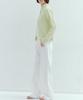 Okuka Shiny Wide Denim Pants - White