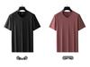 T-shirt da uomo taglie forti 9XL in seta ghiacciata con scollo a V a maniche corte, ad asciugatura rapida - Senza cuciture, leggera, traspirante, top sportivo estivo