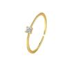 925 Silver-Plated Diamond Pinky Ring for Women - Niche Design, Minimalist Style, Light Luxury