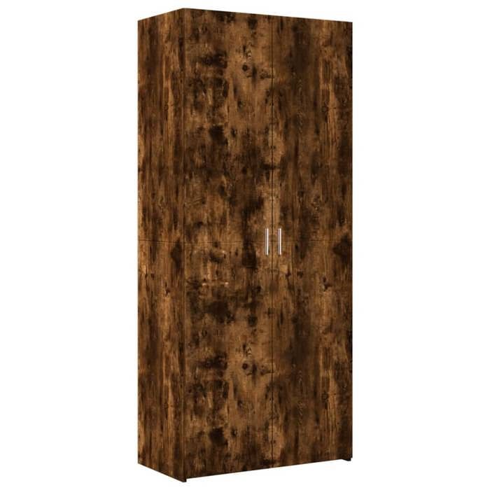 VidaXL Buffet haut chêne fumé 80x42,5x185 cm bois d'ingénierie, buffet, armoire de rangement, panneau latéral, armoire, 3281438