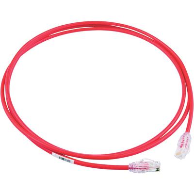 Panduit Kategoria 6A Cienki Kabel Patch UTP, 0,5m, Czerwony, 28x0,5MRD
