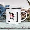 Alphabet Blumen A-Z Vintage Emaille Kaffee Tee Tassen Urlaub Camping Getränke Saft Bier Tassen Zuhause Büro Milch Tasse Geburtstagsgeschenke