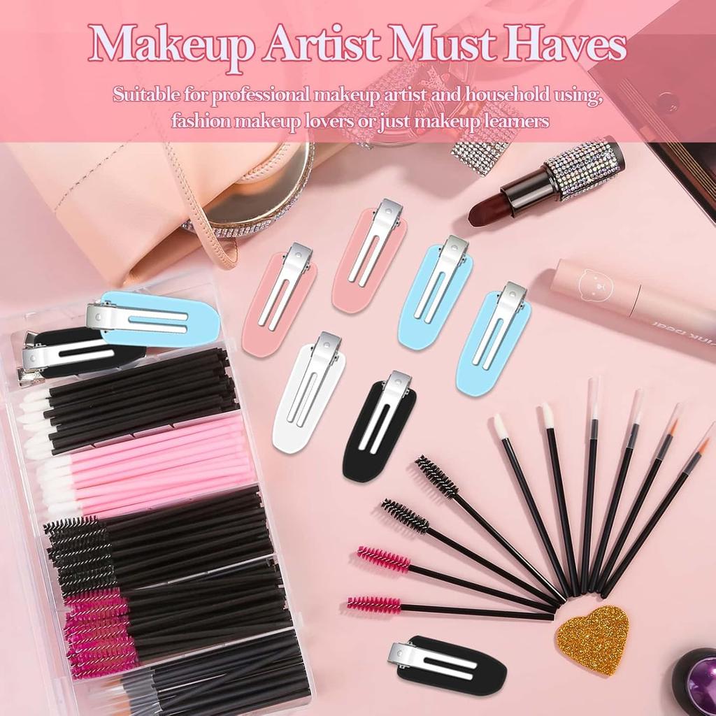 DisposableProfessionalMakeup BrushSet: Eyelash/Brow/Lip Brushes + Makeup Sponge Wedge | Portable Travel Kit, SanitaryHygie A-DH