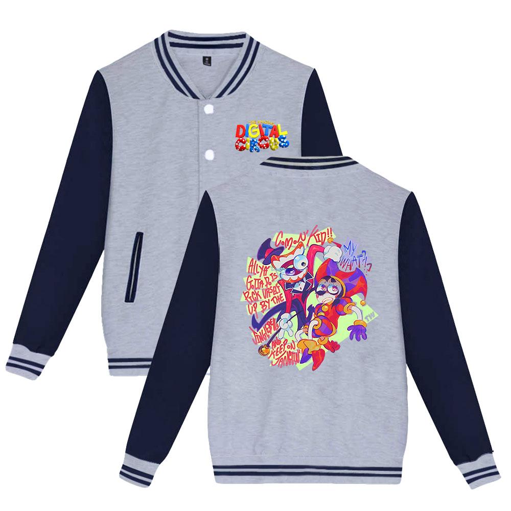 The Amazing Digital Circus Anime Printed Baseball Sweatshirt Women Men Outdoor Sport Jackets