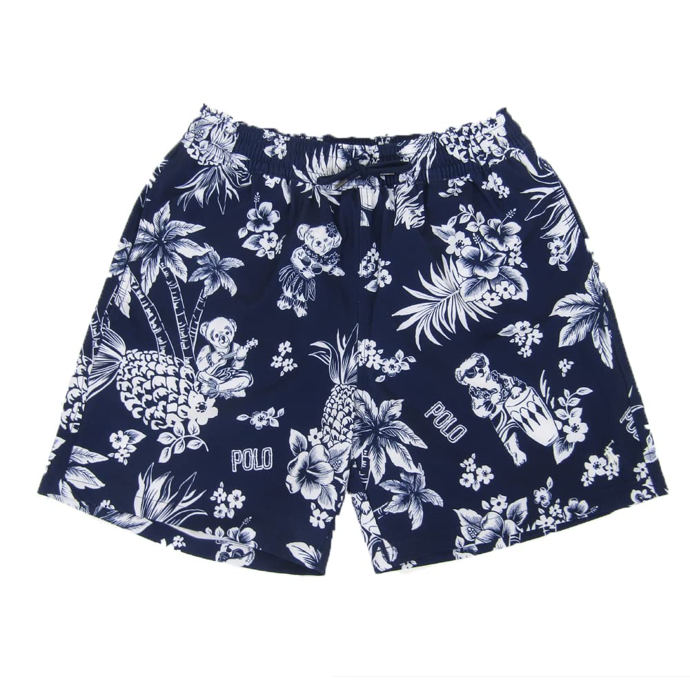 

RALPH Stretch Polo Bear Print Aloha Swim Shorts Swimsuit [POLO LAUREN] Мужской 0106509-S-NAVY [Товар] тёмно-синий