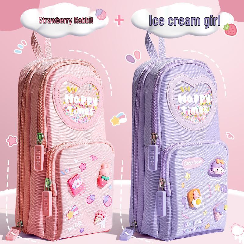 Kaba Bear Girls' Large Capacity Pencil Case - Elementary School Stationery Bag