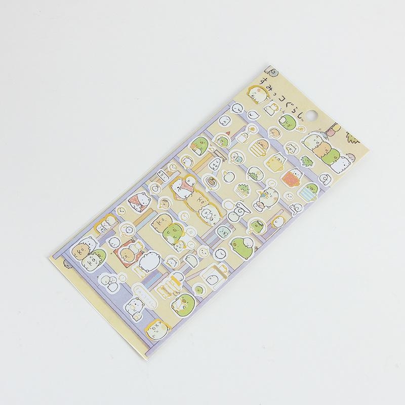 

Explosive Japanese Corner Flat Stickers Hand Account Diary Decoration Bronzing Cartoon Animal Watermelon Sticker Stickers