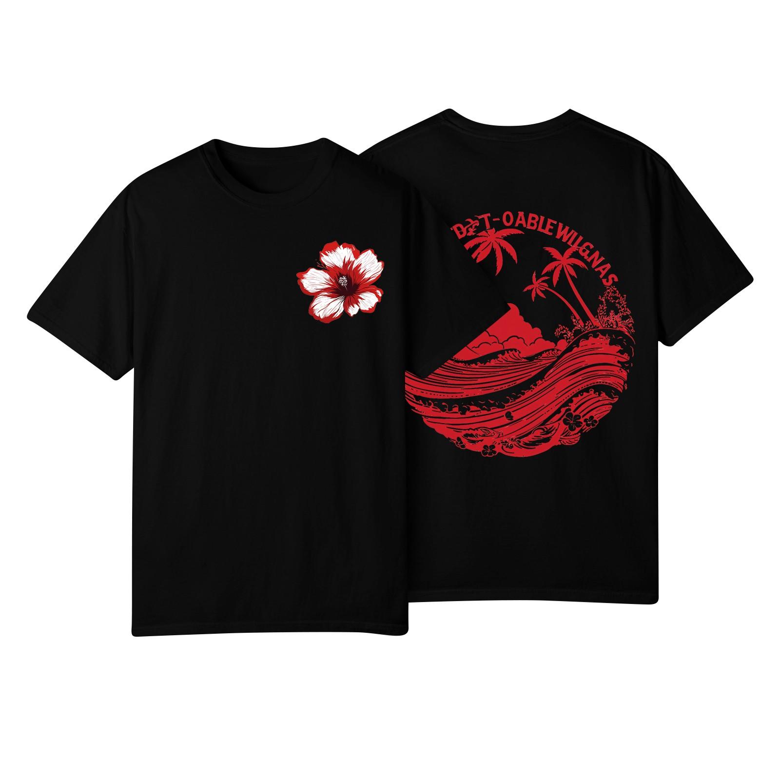 

Женская модная повседневная плиссированная футболка с коротким рукавом с принтом XL тёмно-синий