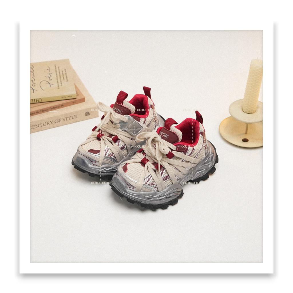 XSHX "Paris Spider Web" Retro-Kinder-Papa-Sportschuhe Frühling und Herbst Doppelnetz Jungen und Mädchen [Schuhe aus Wenzhou]