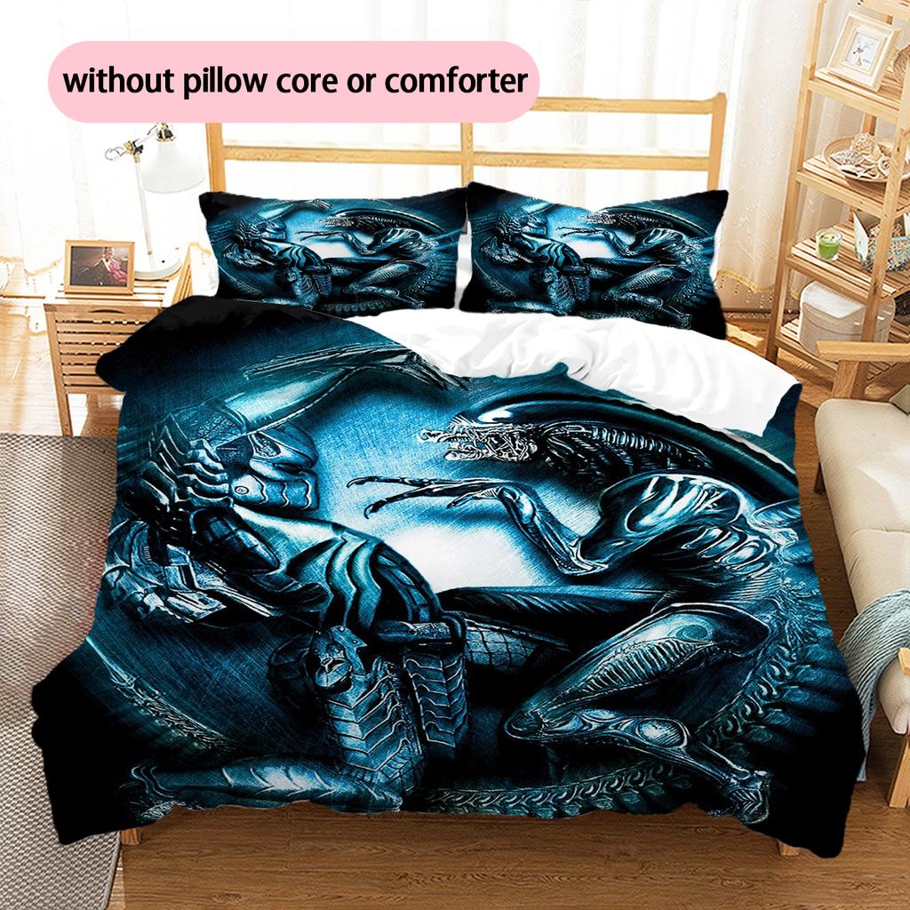 Cartoon Pattern Bedding Quilt Set Quilt Cover Pillowcase Home Decoration Birthday Gift (1 * Duvet Cover + 2 * Pillowcase, Without Core)