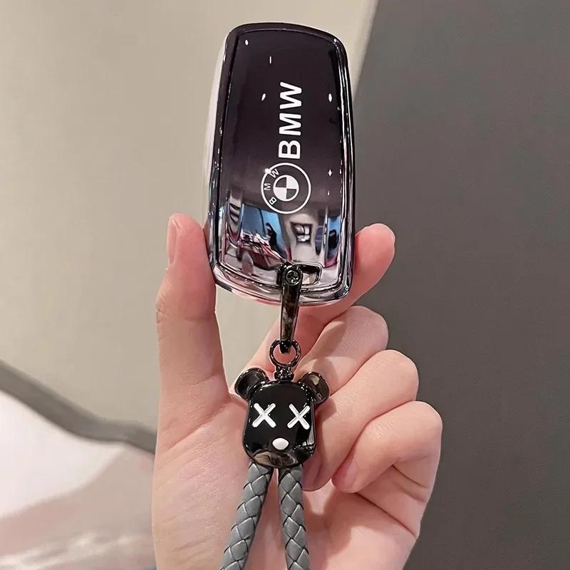 Car Key Case Cover Bag TPU Key Shell For BMW F20 G20 G30 X1 G05 X6 X7 Accessories Holder Shell Keychain EV2