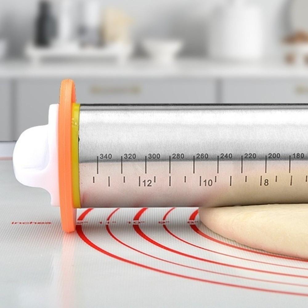 Adjustable Dough Roller Removable Rings Silicone Kneading Mat Bakery Use