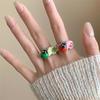 Geometric Painting Ring Jewelry Accessories Enamel Flower Ring Retro Insect Drip Oil Ring  Friend