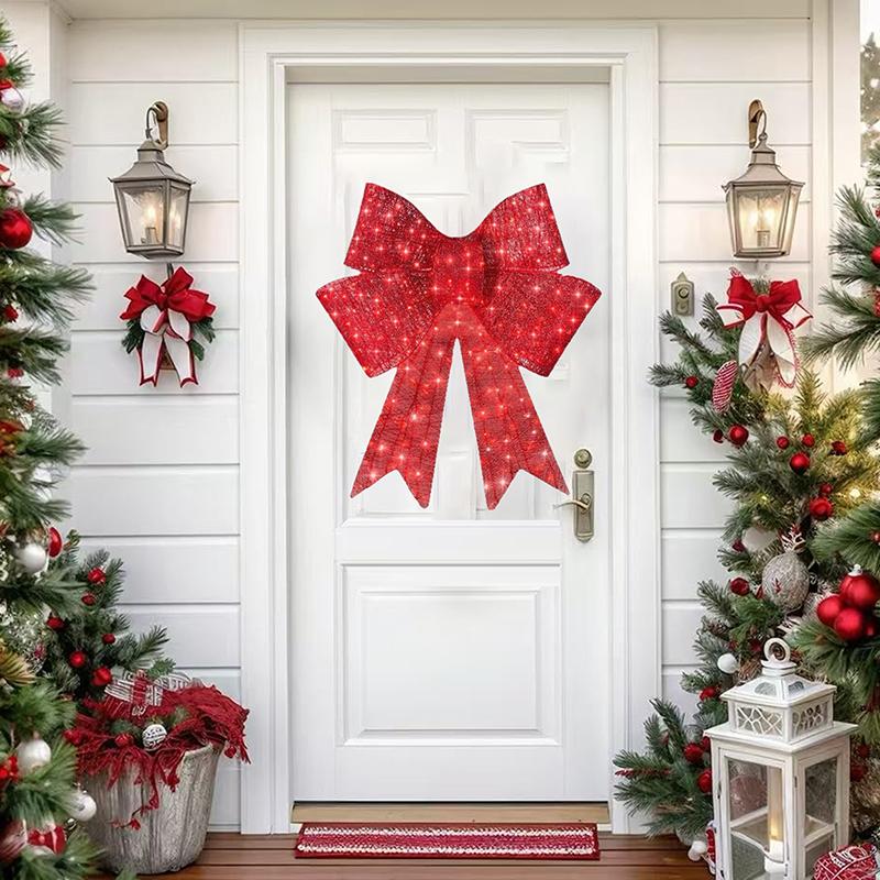 Christmas Decorations, Christmas Bow Decoration, Large Christmas Bows Outdoor, Christmas Bows Comes With Adhesive Backing
