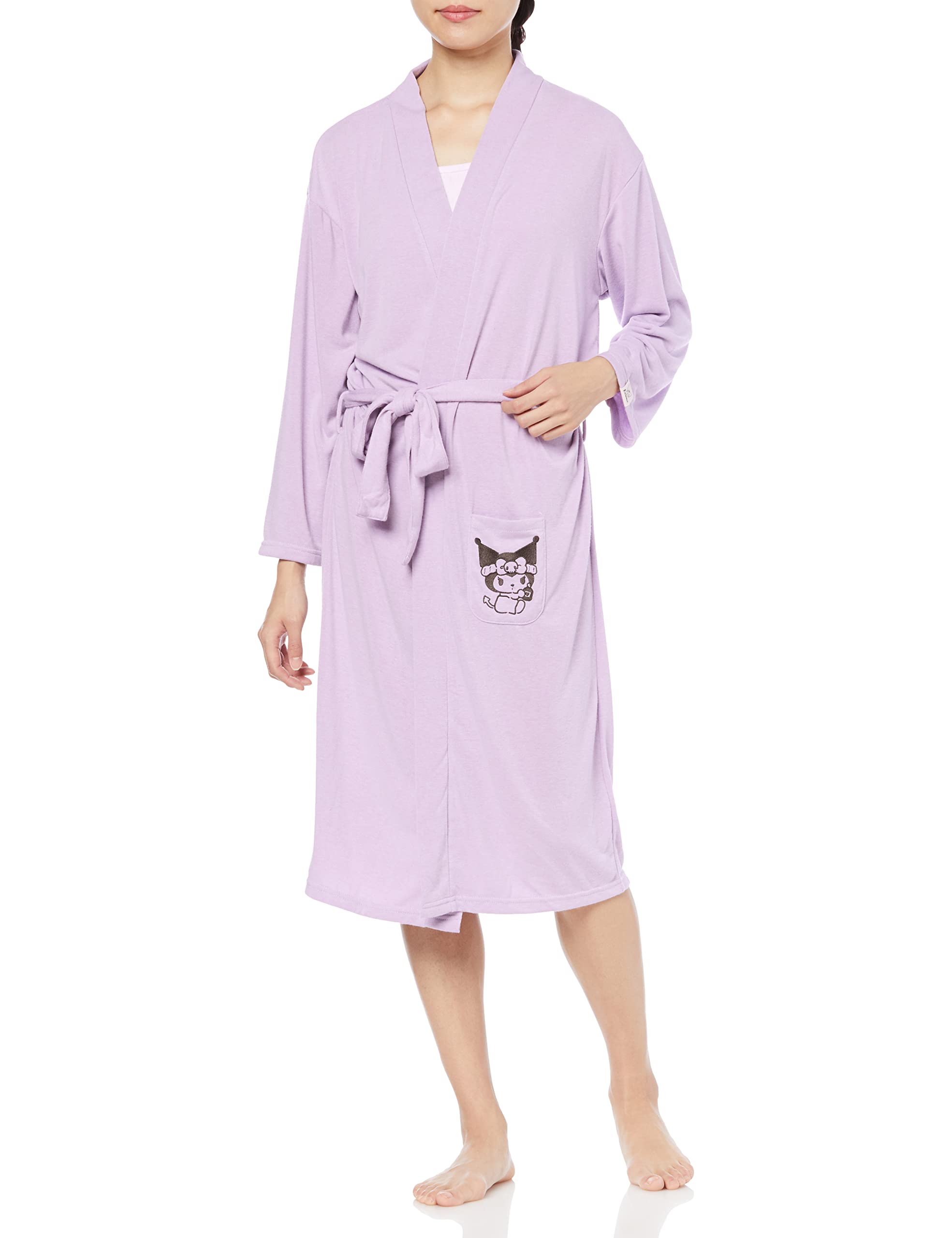 

Sanrio Pile Sauna Hat Room Wear hair protection in the beach washable lavender gown [Character] & [Cute sauna, bathing, women s (Kuromi & hat) M-L