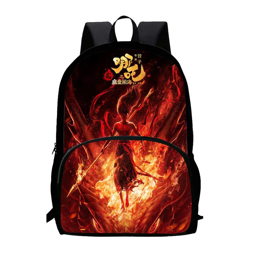 Durable Backpack Nezha Oxford Bookbag For School Use Large Capacity Gift Bag