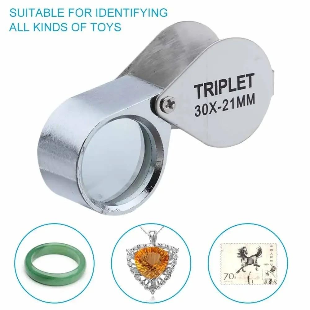 10X Pocket Loupe Magnifier Foldable Reading Magnifiers Gifts Diamond Jewelers Eye Glass Tool