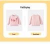 European-Style Autumn/Winter Girls' Mesh Round Neck Printed Long Sleeve Sweatshirt - Sweet & Cute Design