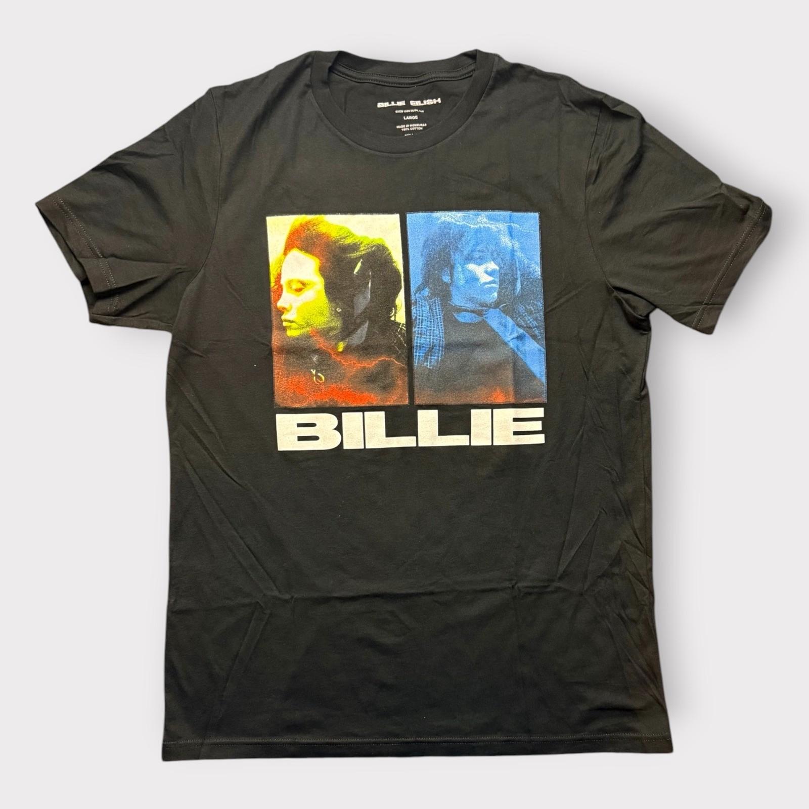 Billie Eilish Graphic T-Shirt Black Cotton Large Official Merch Short Sleeve S
