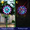 Iron Solar Windmill Garden Light 3D Wind Spinners Ground Plug Light Colorful Lighting Ornaments Home Decor for Patio Garden