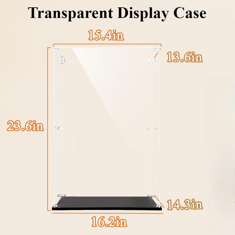 Eary Transparent Display Case for Zimomo Premium Acrylic Display Box For Labubu Angel Dolls Dustproof Storage Easel Accessories
