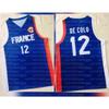 Basketball Jerseys France 34 WEMBANYAMA Jersey Sewing  Cheap High Quality Outdoor Sportswear Light Blue FamilyMatching