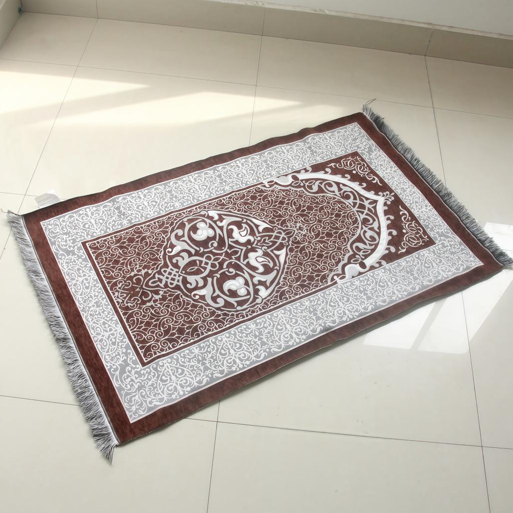 Foldable Skin-friendly and Wear-resistant Kneeling Blanket, Islamic Floral Prayer Mat, Easy-to-clean Muslim Worship Rug