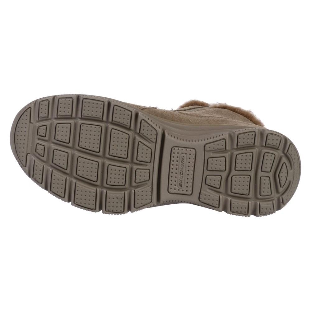 Skechers easy going cool zip ankle boots leather taupe
