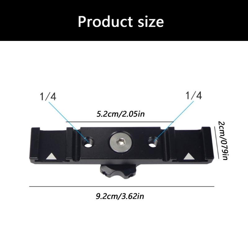 Professional Aluminum Double Hot Shoe Bracket For DSLR Camera Photography LED Video Light Microphone Accessories