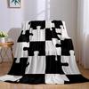 Puzzle Check Flannel Blanket Warm Soft Halloween Christmas Couch Warm Cozy Decorative Decor Gift for All Season