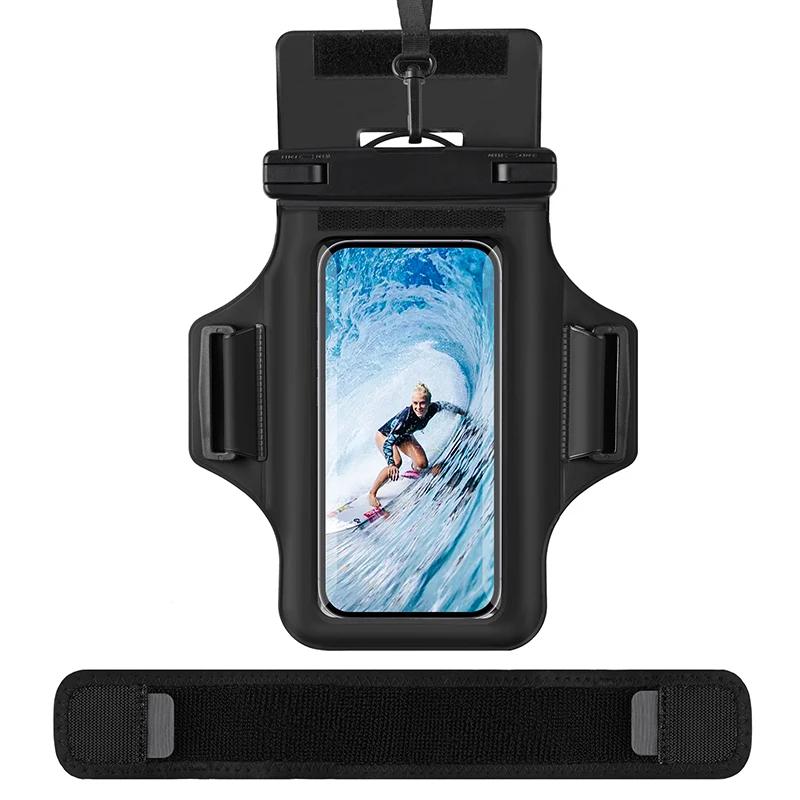 Haissky Armband voor iPhone Waterdichte Telefoontas 17 16 15 14 Pro Max voor iPhone 11 Pro Hoes Zwemmen Surfen Arm Telefoontas